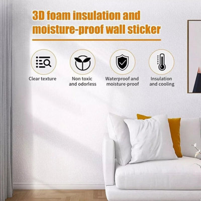 10M Thicken Self-Adhesive Thermal Insulation Linen Wallpaper Wall ...
