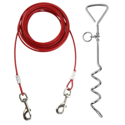 10m Tie Out Cable with Spiral Ground Stake - Anchor Point with Spring ...