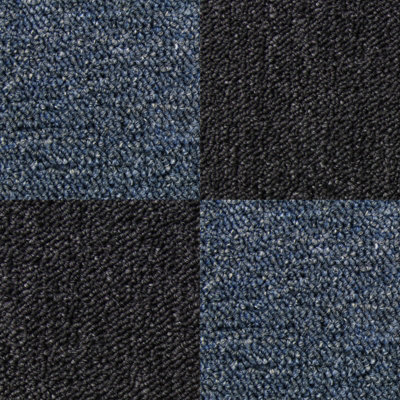 10m2 Charcoal Black And Storm Blue Carpet Tiles