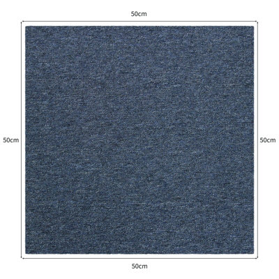 10m2 Charcoal Black And Storm Blue Carpet Tiles