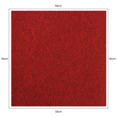 10m2 Sand And Scarlet Red Carpet Tiles - 3