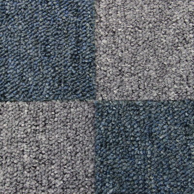 10m2 Storm Blue And Platinum Grey Carpet Tiles