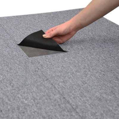 10m2 Storm Blue And Platinum Grey Carpet Tiles - 5