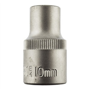 10mm 1/2" Dr Socket Super Lock Metric Shallow CRV Knurl Grip 6 Point