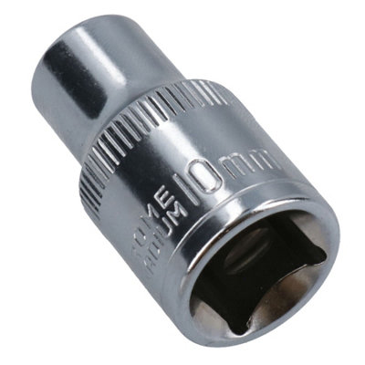 10mm 1/2in Drive Shallow Metric MM Socket 12 Sided Bi-Hex With Knurled Ring