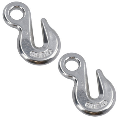 10mm (3/8in) Eye Grab Hook 316 Stainless Steel Chain Holder Lifting Marine 2pc
