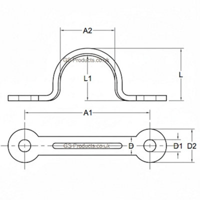 10mm A2 Stainless Steel Sheet Eye Lacing Strap / Pressed Loop Strap W ...