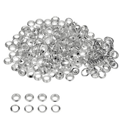 10mm Brass Eyelets with Washers, Rust-Proof Grommets, Silver - 100pcs