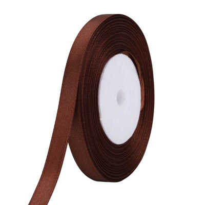 10mm Brown Double Sided Satin Polyester Ribbon Roll