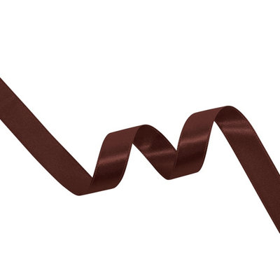 10mm Brown Double Sided Satin Polyester Ribbon Roll