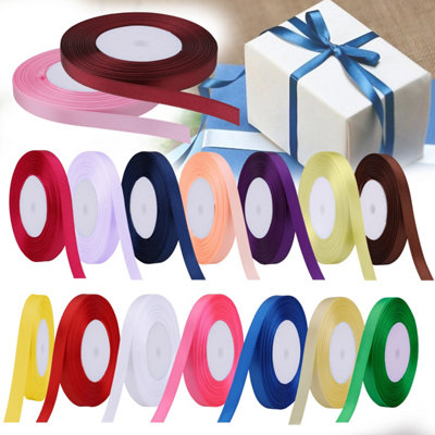 10mm Brown Double Sided Satin Polyester Ribbon Roll - 7