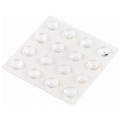 10mm Clear Self-Adhesive Rubber Bumper Pads, Pack of 16 Silicone Cushion Feet for Doors, Cabinets, Furniture - Surface Protectors