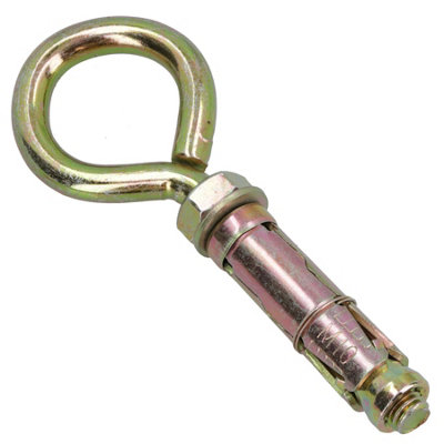 10mm Closed Hook Eye Bolts Rawl Shield Wall Anchor Expansion Brick Stone 4pc