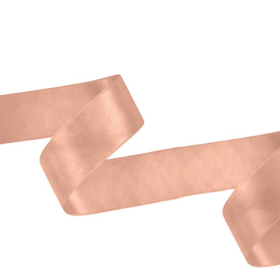 10mm Deep Rose Gold Double Sided Satin Polyester Ribbon Roll, 25 metres
