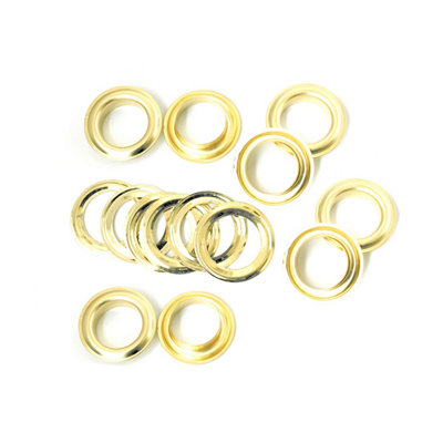 10mm Eyelets with Washers, Gold - 100pcs