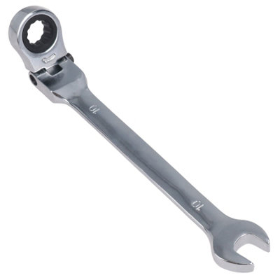 10mm Flexible Headed Ratchet Spanner Wrench Lockable Head 72 Teeth Bi ...