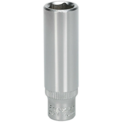 10mm Forged Steel Deep Drive Socket - 1/4" Square Drive Chrome Vanadium Tool