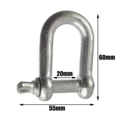 10mm Galvanised Dee Shackle PACK of 4 Chandlery DK03