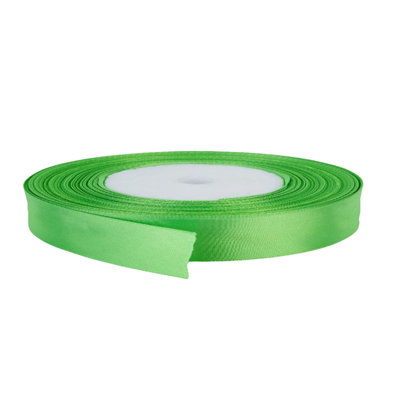 10mm Green Double Sided Satin Polyester Ribbon Roll - 3