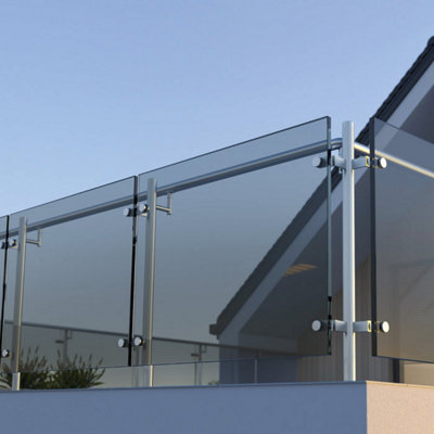 10mm Grey Tinted Glass Toughened Balustrade Panels 1000mm x 1000mm