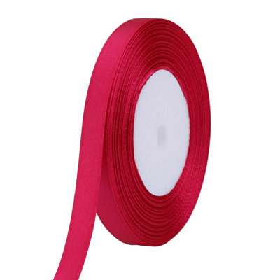 10mm Hot Pink Double Sided Satin Polyester Ribbon Roll, 25 metres