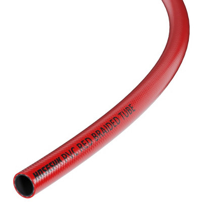 10mm ID PVC Reinforced Braided Red Hose x 10 Metres for Water, Airline ...
