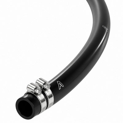10mm ID x 16mm OD Black Silicone Vacuum Hose 3 Metres with 2 Stainless ...