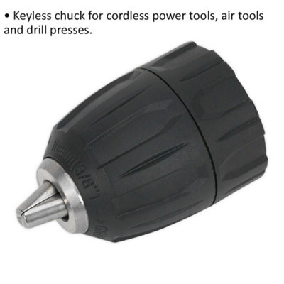10mm Keyless Drill Chuck - 3/8" x 24 UNF Thread - Cordless Power Tool Chuck