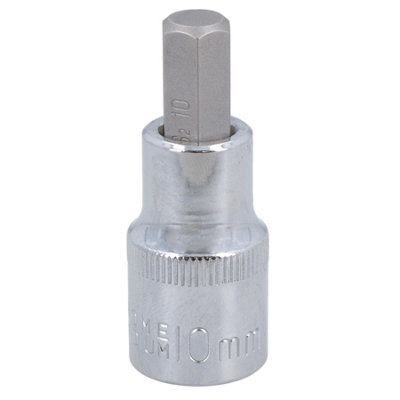 10mm M10 1/2in Drive Male Allen Hex Bit Socket Shallow 55mm Length