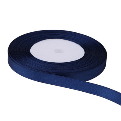 10mm Navy Double Sided Satin Polyester Ribbon Roll - 3