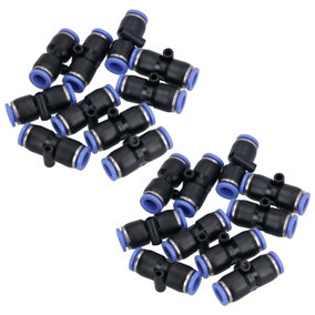 10mm (OD) Pneumatic Air Straight Hose Pipe Tube Inline Push Connector Airline 10 Pack