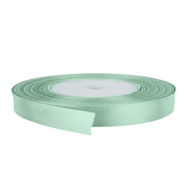 10mm Pastel Green Double Sided Satin Polyester Ribbon Roll - 3