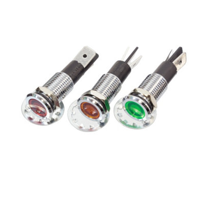 10mm-polished-metal-led-indicator-light-230v Red