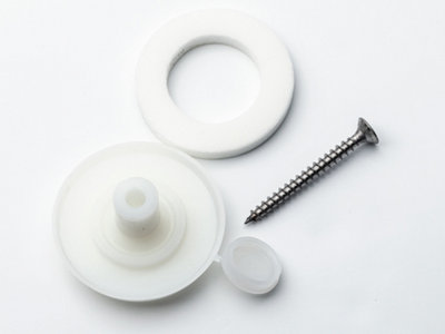 10mm Polycarbonate Fixing Buttons for 10mm Polycarbonate Sheets, Pack of 10, White