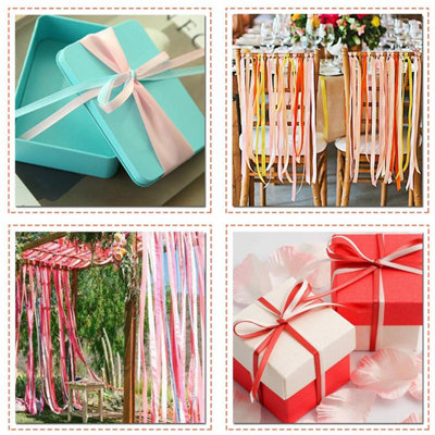 10mm Powder Pink Double Sided Satin Polyester Ribbon Roll - 5