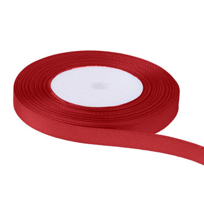10mm Scarlet Double Sided Satin Polyester Ribbon Roll - 3