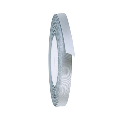 10mm Silver Double Sided Satin Polyester Ribbon Roll, 25 metres