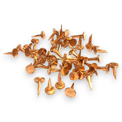 10mm Solid Copper Cut Tacks Flat Head Nails for Upholstery Restoration Boatbuilding & Crafts Non Rust Antique Finish x 50g