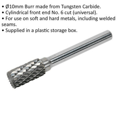 Tungsten Carbide Rotary Burr, Cylinder, Without Front Cut - Expert Industriel