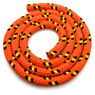 10mm x 10 metres / 32.8 ft of Orange & Black Polypropylene Rope, Solid ...