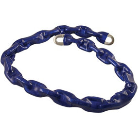 10mm x 2000mm No.351 Extra Strong Case & Through Hardened Square Link High Security Chain - Blue PVC Sleeve