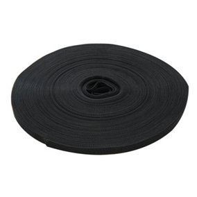 10mm x 25m BLACK Hook & Loop Self Wrapping Tape Cable Tidy Management Grip Wrap