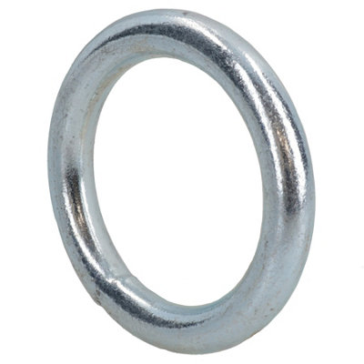 10mm x 50mm Steel Round O Rings Welded Zinc Plated 4 Pack DK35