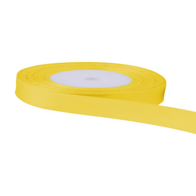 10mm Yellow Double Sided Satin Polyester Ribbon Roll - 3