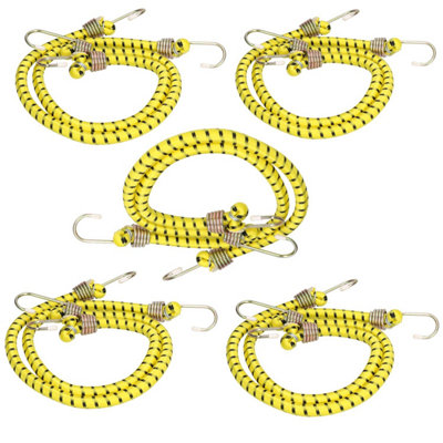 10pc 24" / 600mm Heavy Duty Bungee Cord Strap Tie Down Holder Metal Hooks