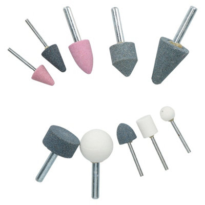 10pc Assorted Abrasive Polishing Grinding Sanding Stones 1/8 and 1/4