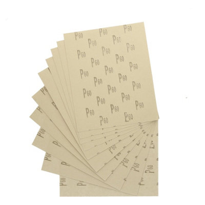 10pc Assorted Sandpaper Sanding Sheets For Metal Wood Plastic Coarse 60 Grit