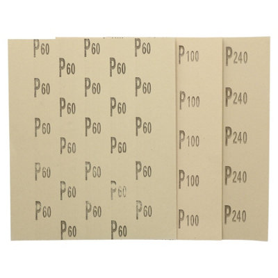 10pc Assorted Sandpaper Sanding Sheets For Metal Wood Plastic Mixed Grit Pack