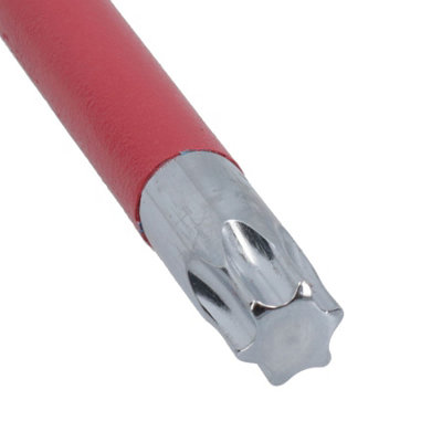 10pc Coloured Extra-Long Torx Star keys with Holder T9 -T50 Anti Slip ...