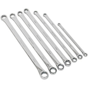 10pc EXTRA LONG Double Ended Ring Spanner Set 12 Point Metric Socket Hand Wrench
